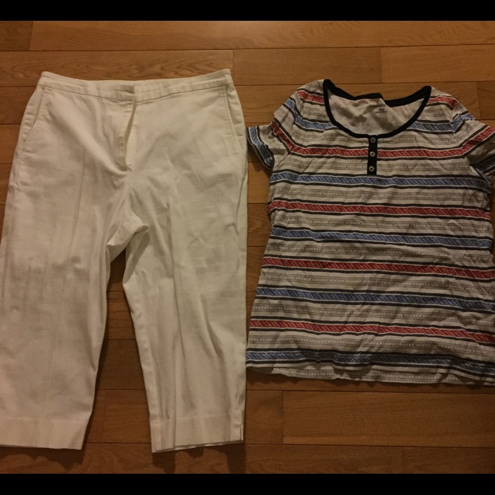 Capri pants and T-shirt